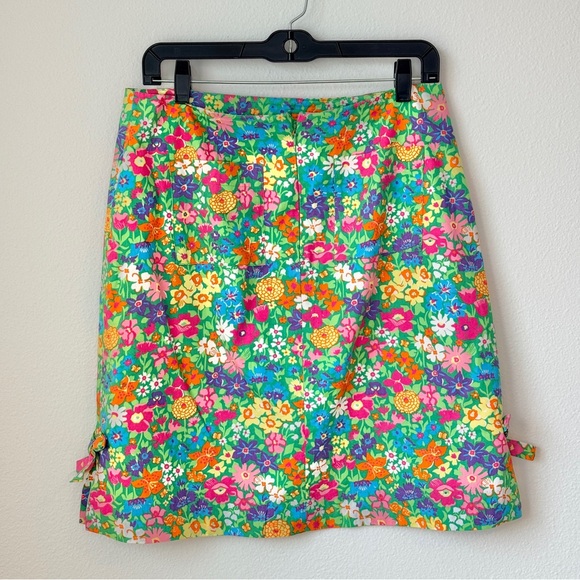 Lilly Pulitzer Bright Floral Women's Side Bow Skirt Golf Preppy Vacation Size 12 - Picture 6 of 11